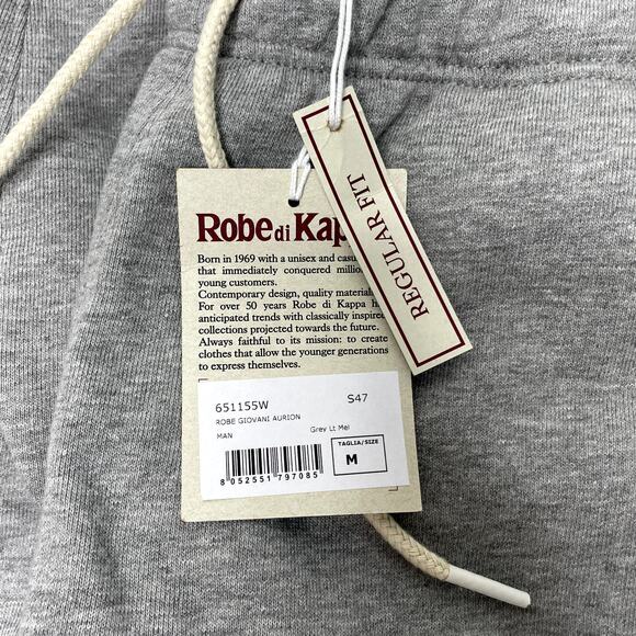 Robe di Kappa French Terry Fleece Sweatpants Omini Logo Light Grey Men's Medium - Picture 11 of 13